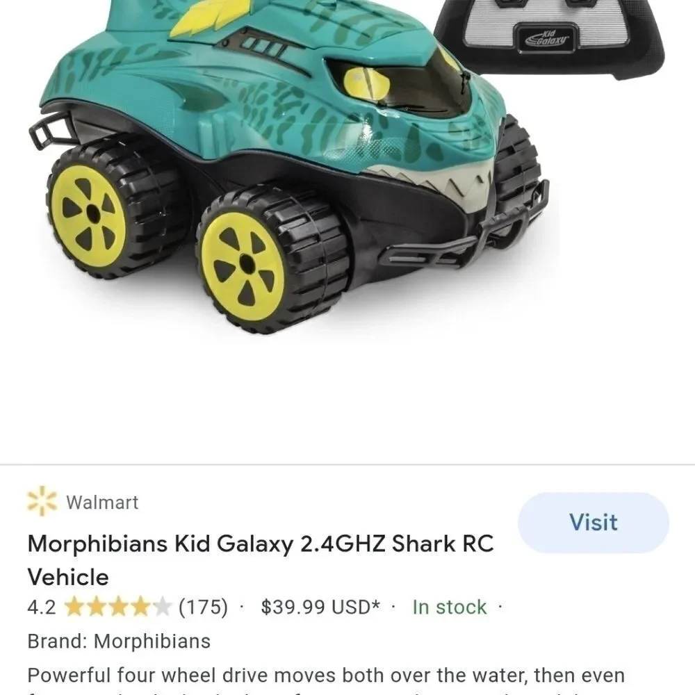 Like New- Morphibians Kid Galaxy 2.4GHZ Shark RC Car